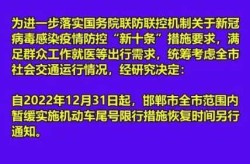 邯郸最新限号通知表，邯郸限号最新消息
