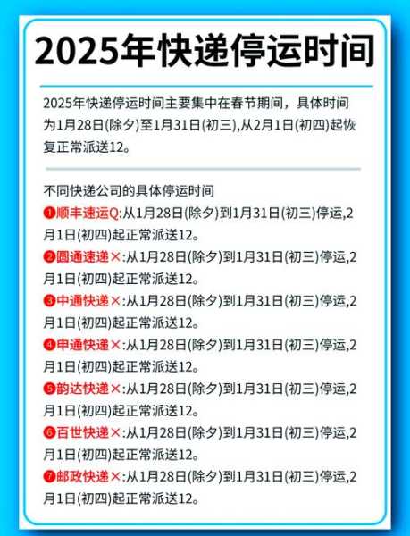 今年快递什么时候停运2022(顺丰快递过年停运吗)
