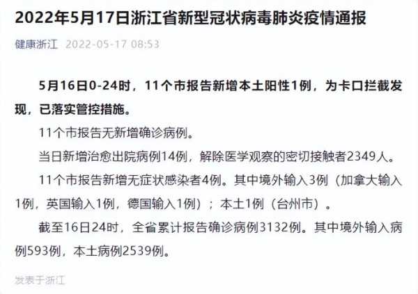 浙江昨日新增本土无症状5例（浙江新增两例）