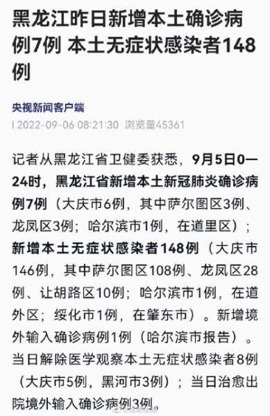 黑龙江省新增9例本土确诊,黑龙江新增40例确诊病例