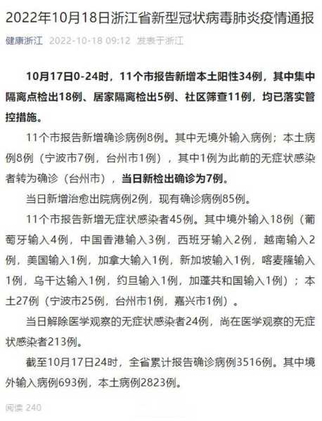疫情浙江最新消息今天，浙江疫情最新消息今天新增