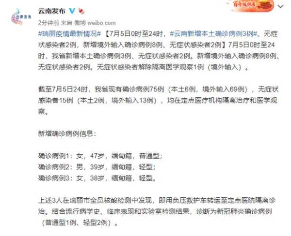 31省区市新增本土确诊3例 在云南，云南新增8本土确诊